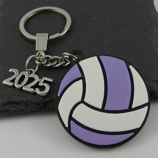 2025 Netball Charm Keychain 115mm Coach Sports End Of Season Gift Lilac White