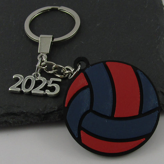 2025 Netball Charm Keychain 115mm Coach Sports End Of Season Gift Red Blue