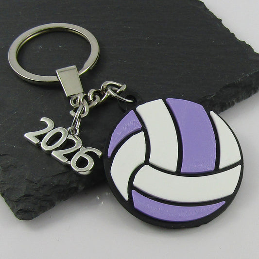 2026 Netball Charm Keychain 115mm Coach Sports End Of Season Gift Lilac White