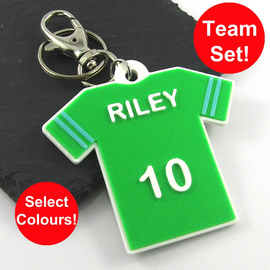 Sports Jersey Shirt keychain Team Set choice of colour Soccer Rugby Football