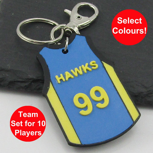 Set of 10 Personalised Basketball Jersey Singlet select Colours Name and Number