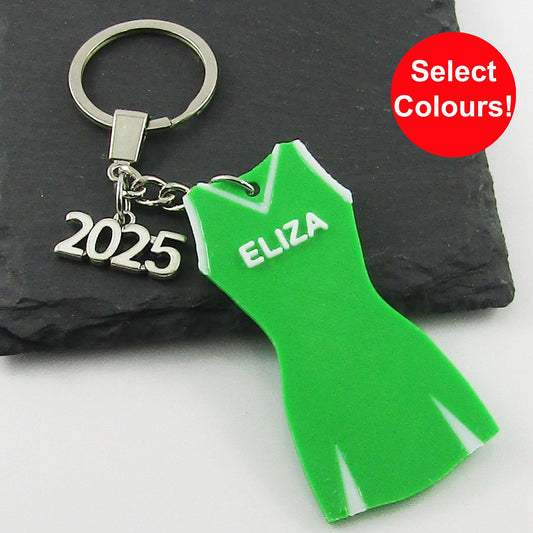 Personalised 2025 Cheerleading Dress Keychain select Colours and Name