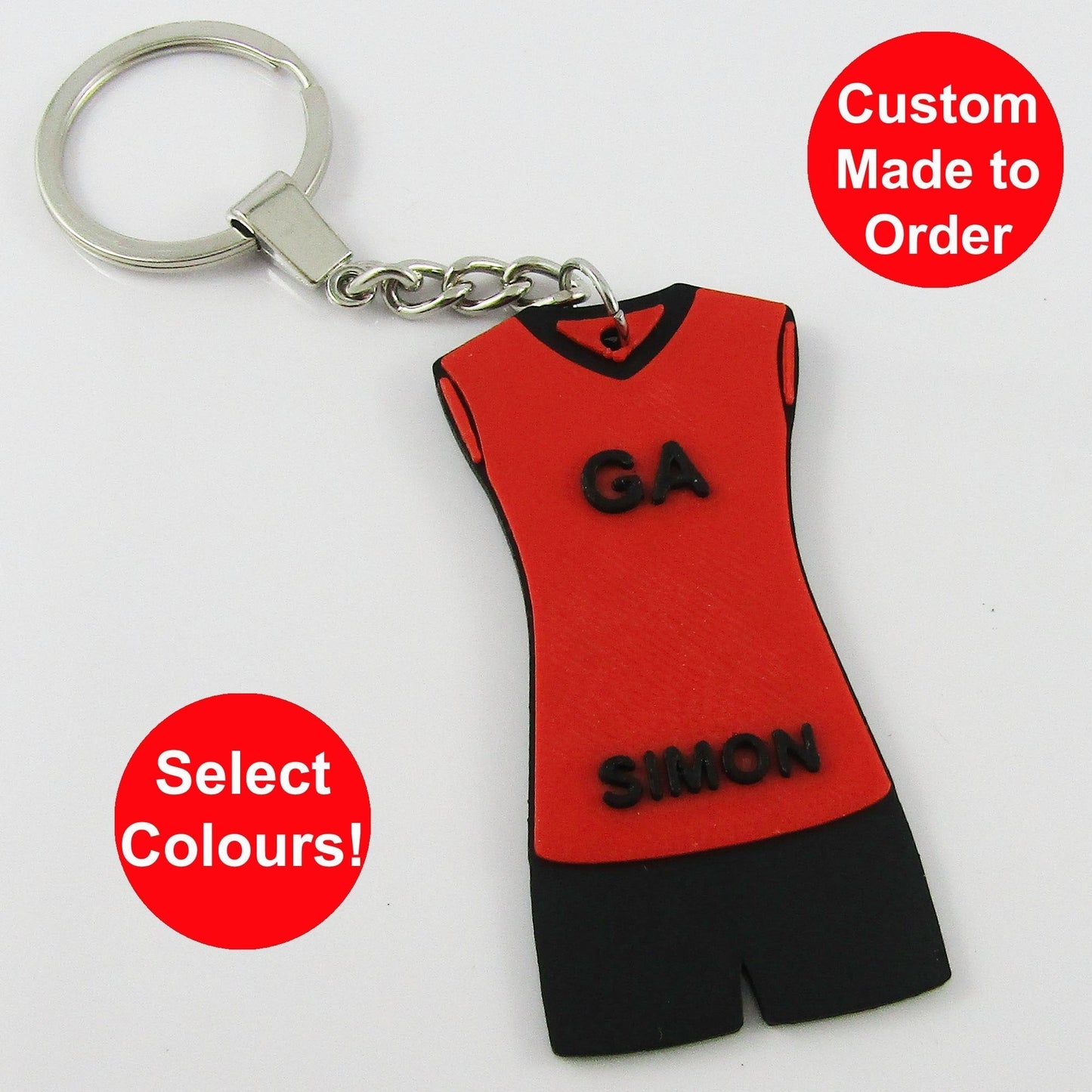 Personalised Men's Netball Jersey Shorts select Colours Name and Position
