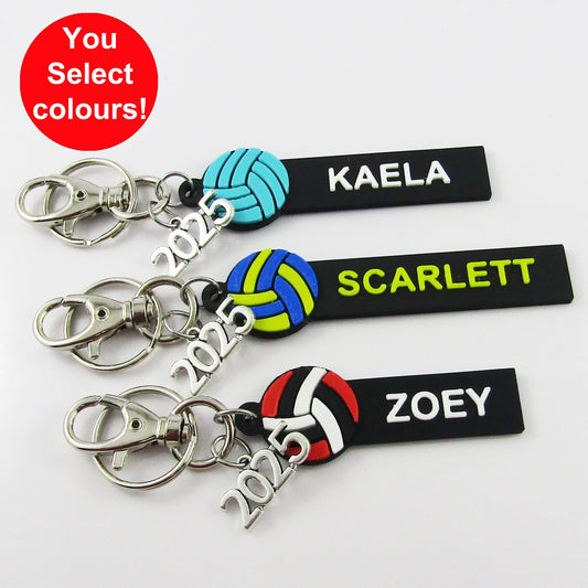 2025 Custom Coloured Personalised Netball Name Keychains