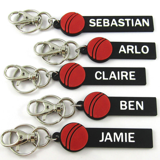 Personalised Cricket Name Keychain Select Colours
