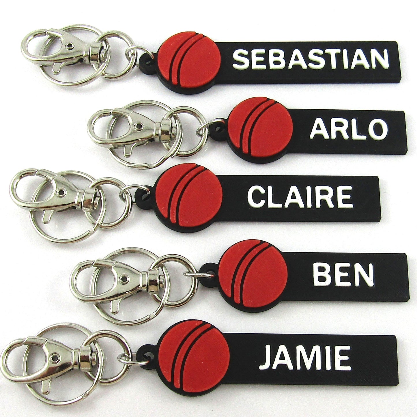 Personalised Cricket Name Keychain Select Colours
