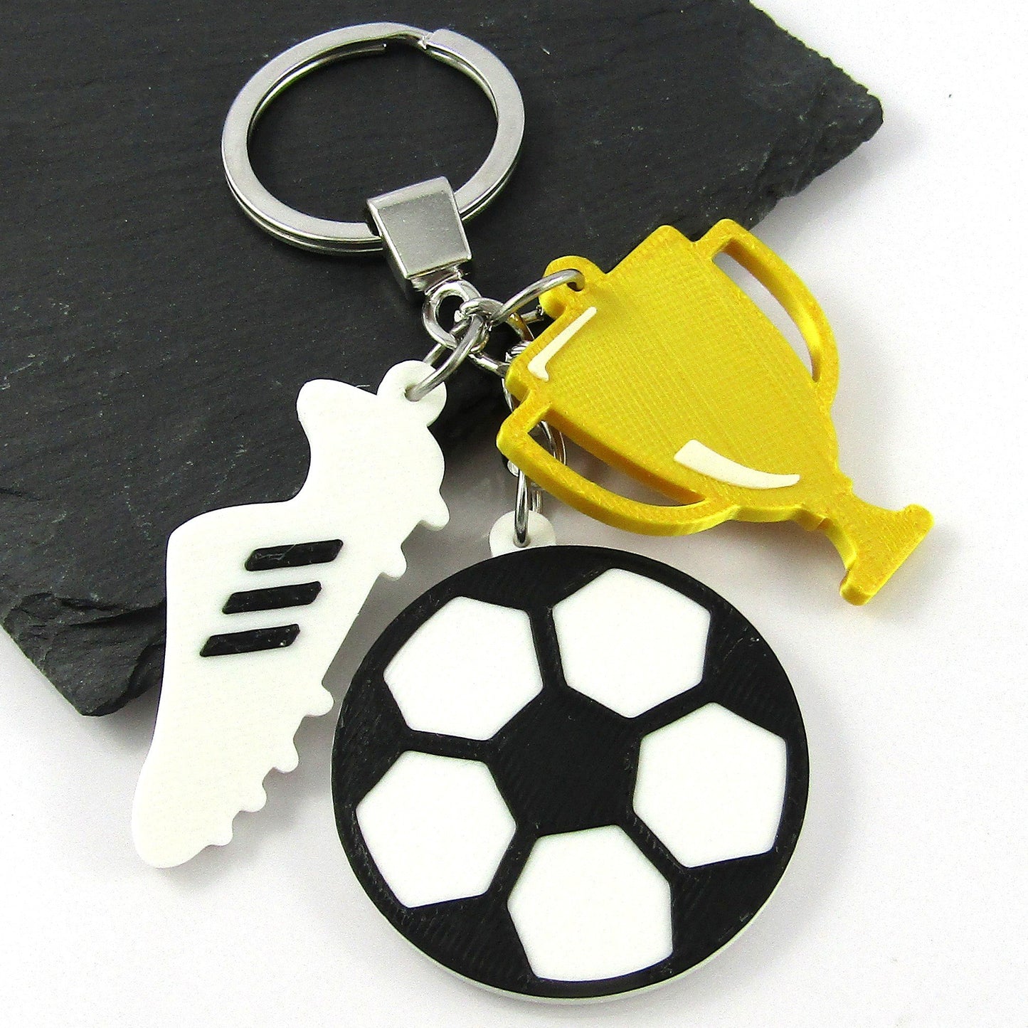 Soccer Ball Trophy Charm Keychain Sports End Of Season Coach Player Gift