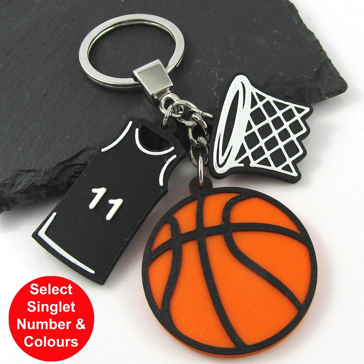 Basketball Singlet Hoop Keychain Sports End Of Season Coach Player Gift