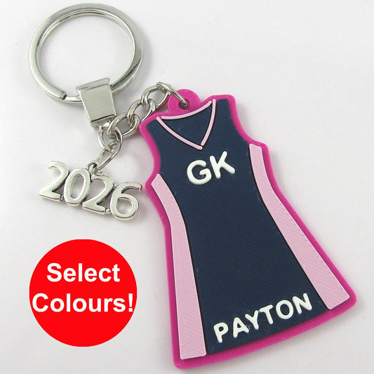2026 Deluxe 4 colour Personalised Netball Jersey Dress select Colours and Text