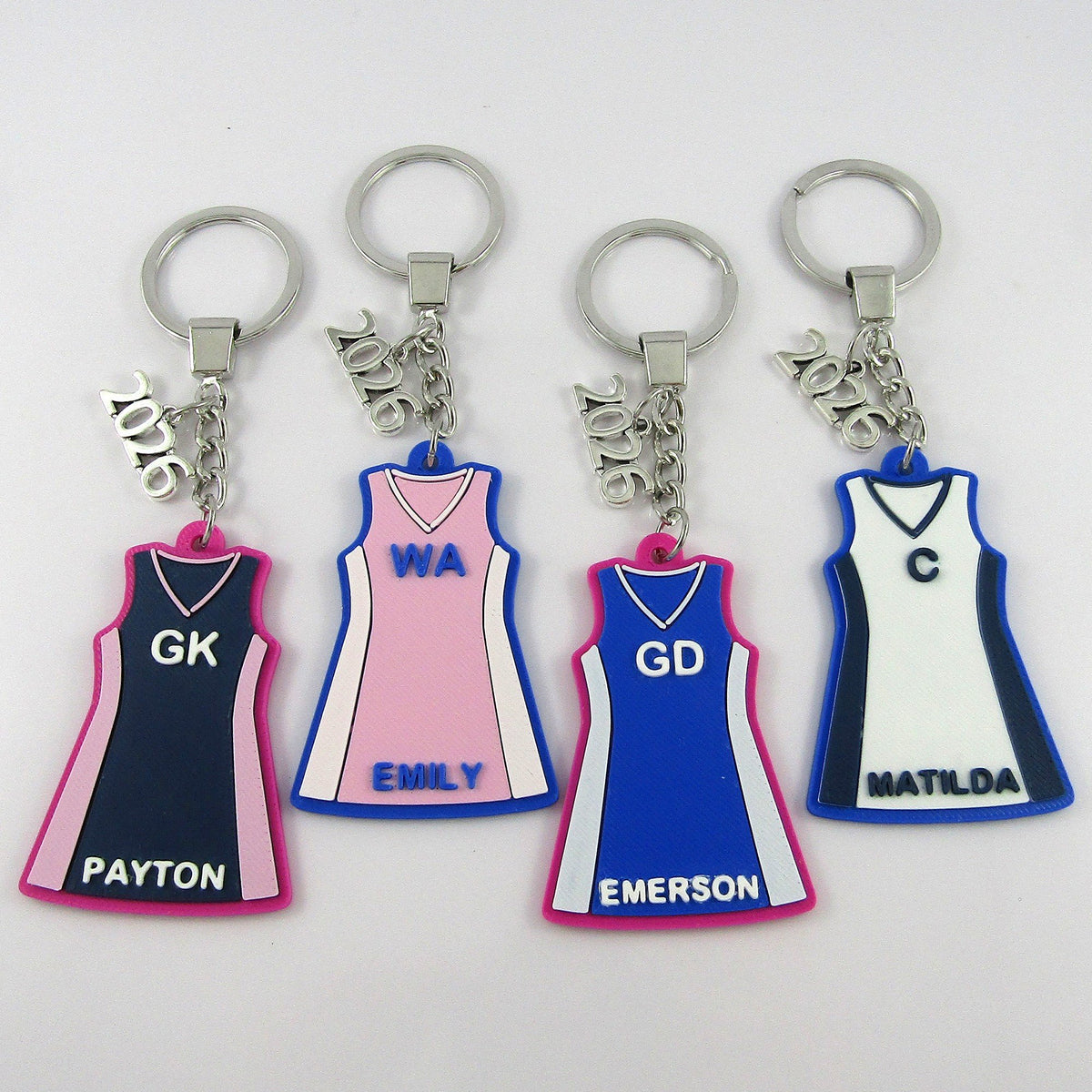 2026 Deluxe 4 colour Personalised Netball Jersey Dress select Colours and Text