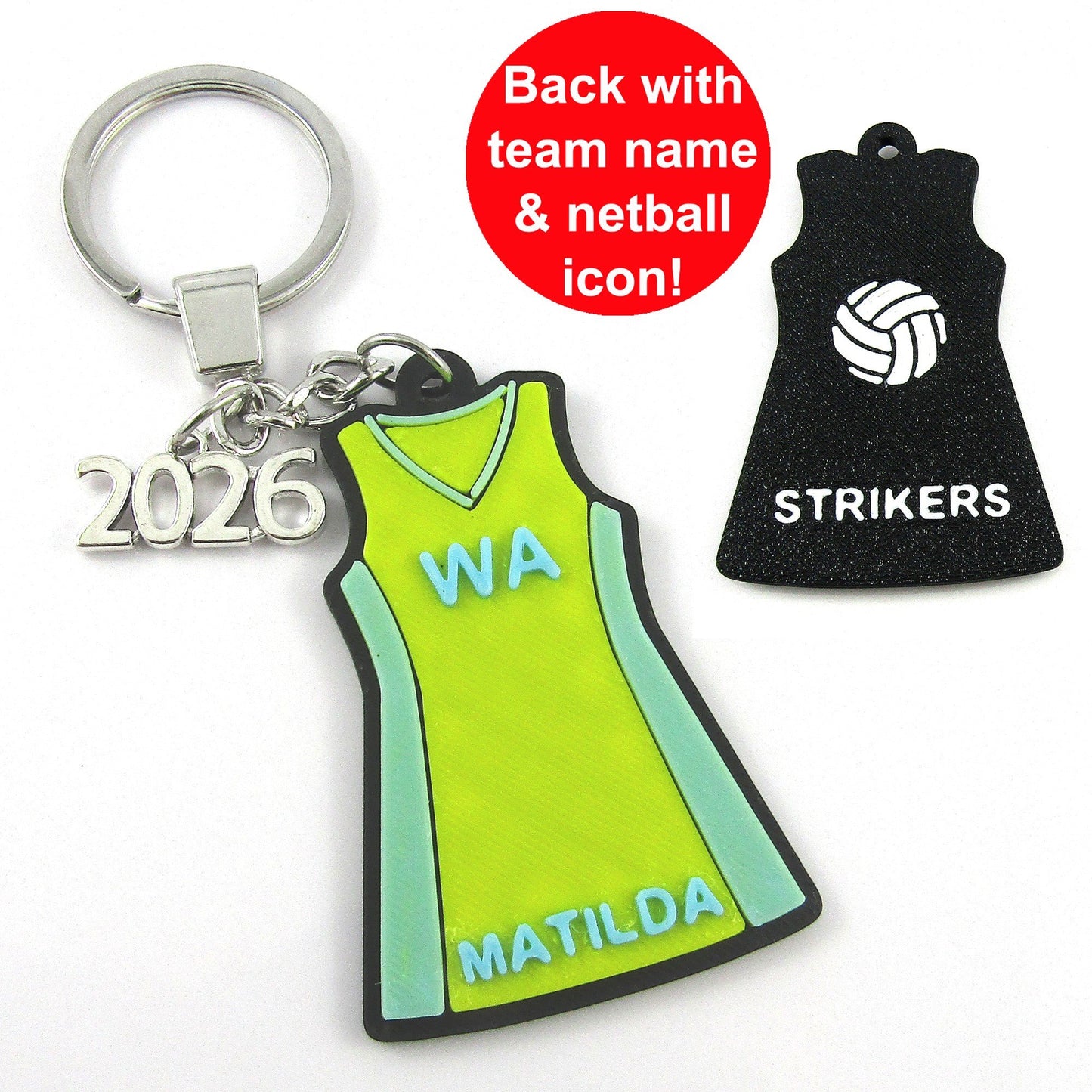 2026 Deluxe 4 colour Personalised Netball Jersey Dress select Colours and Text
