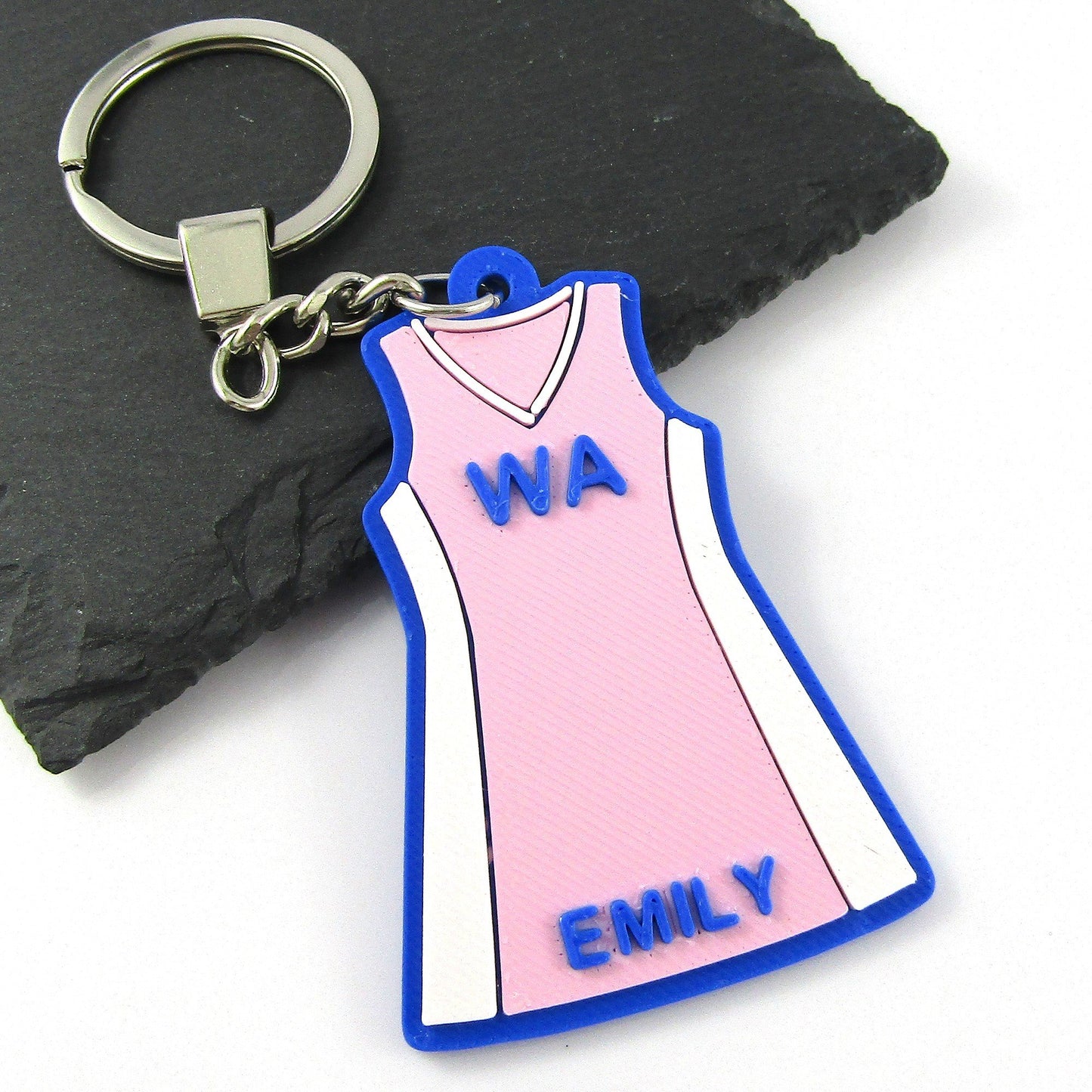 Deluxe 4 colour Personalised Netball Jersey Dress select Colours Name Position