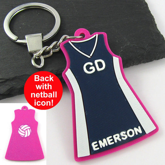 Deluxe 4 colour Personalised Netball Jersey Dress select Colours Name Position