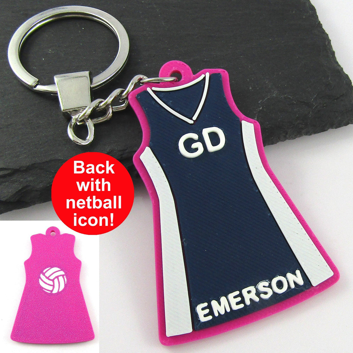 Deluxe 4 colour Personalised Netball Jersey Dress select Colours Name Position