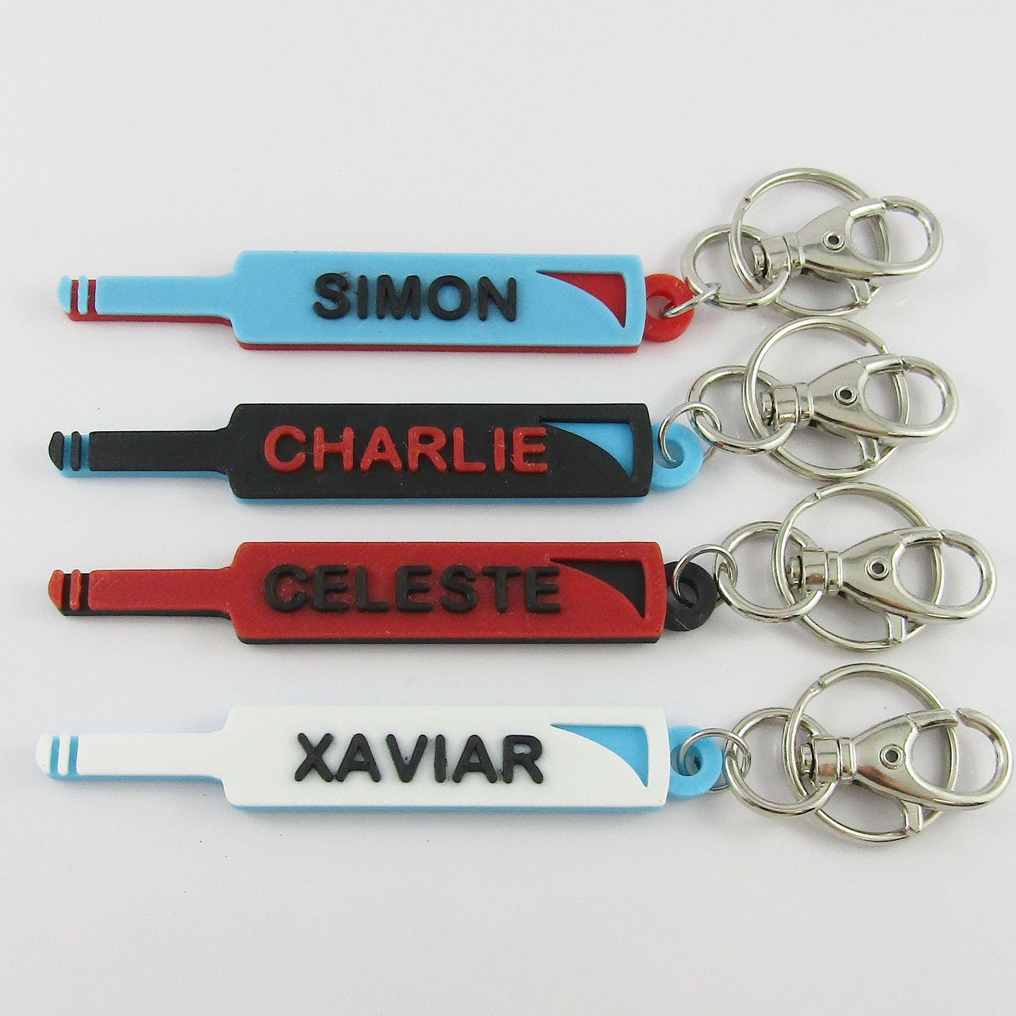 Personalised Cricket Bat Name Keychain