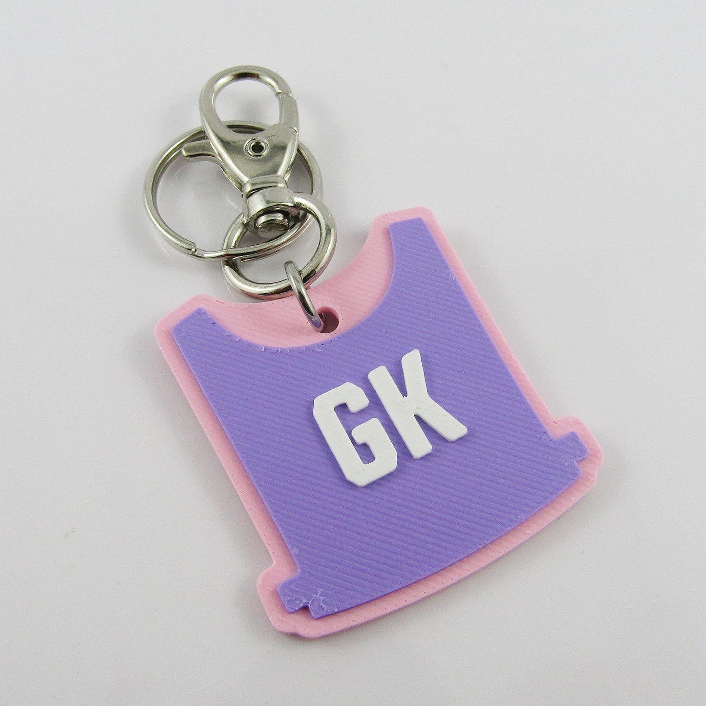 Deluxe Netball Bib keychain bagtag gift with your choice of colours and position
