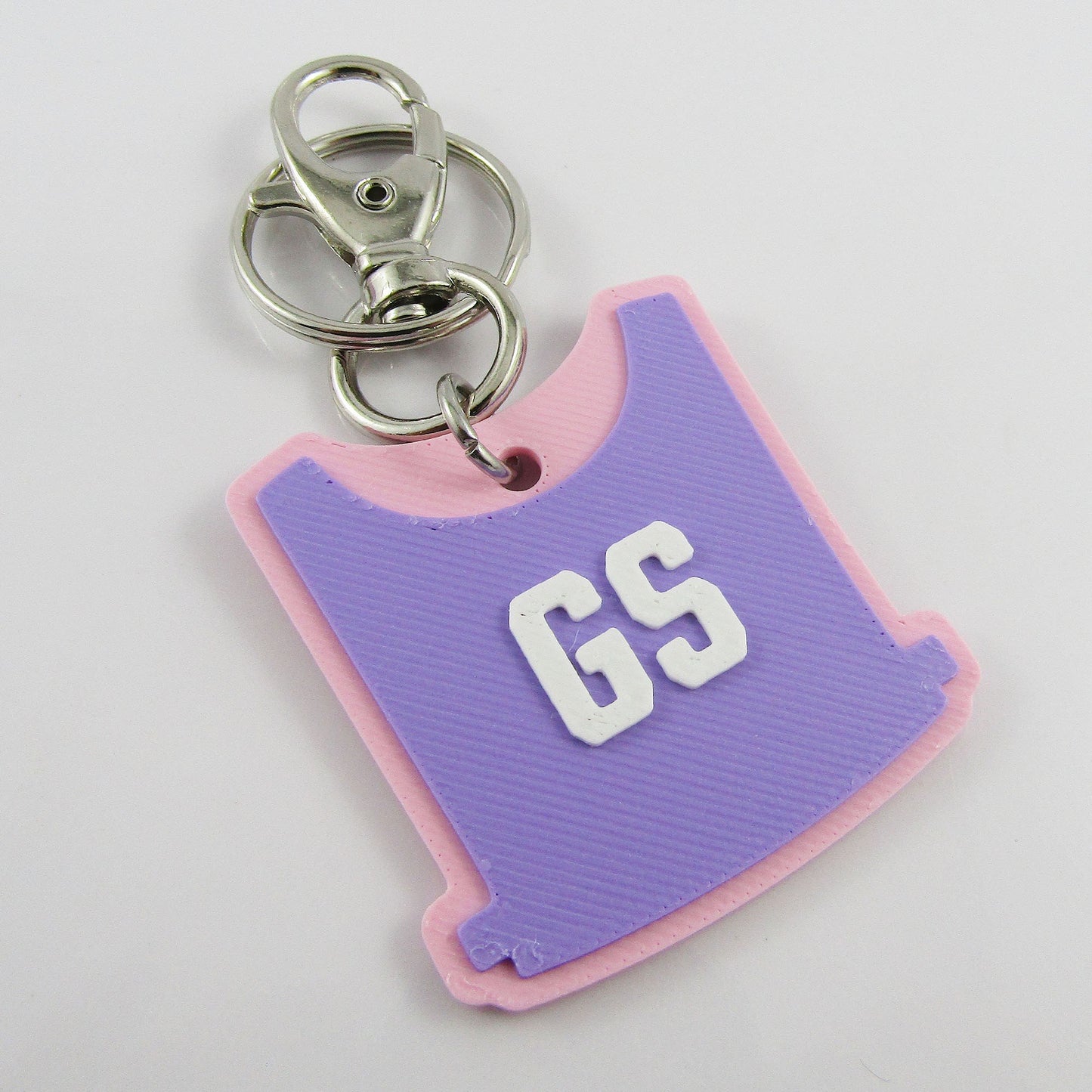 Deluxe Netball Bib keychain bagtag gift with your choice of colours and position
