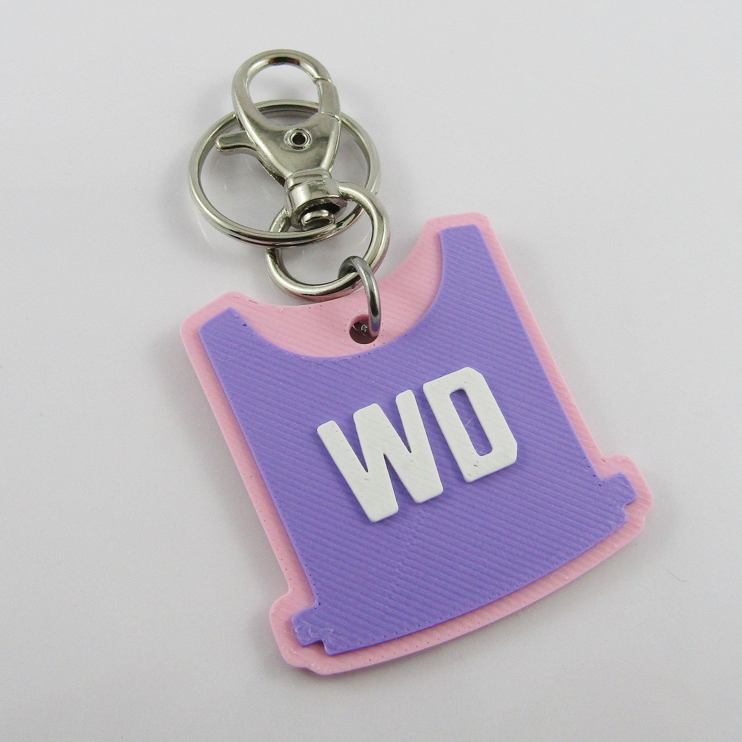 Deluxe Netball Bib keychain bagtag gift with your choice of colours and position