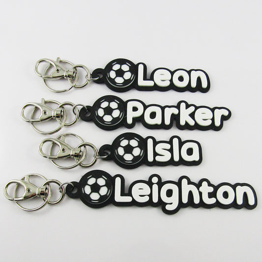 Personalised Soccer Name Keychain Custom Colours