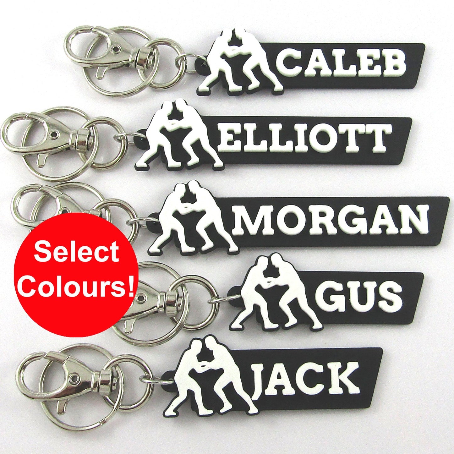 Personalised Wrestling Name Keychain Custom Colours