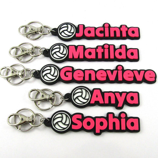 Personalised Netball Name Keychain Custom Colours