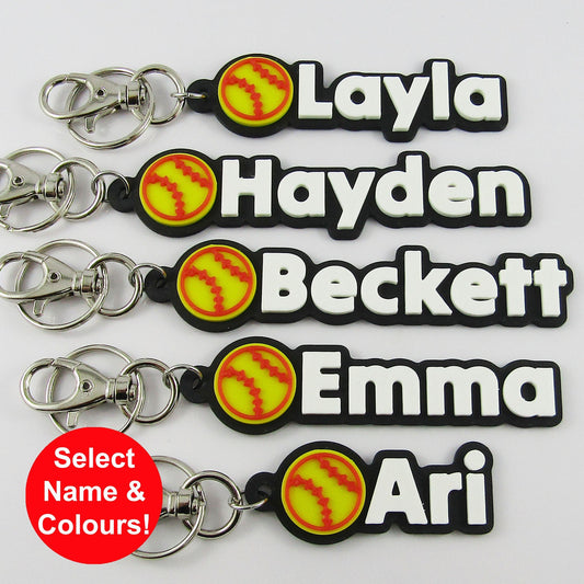 Personalised Softball Name Keychain