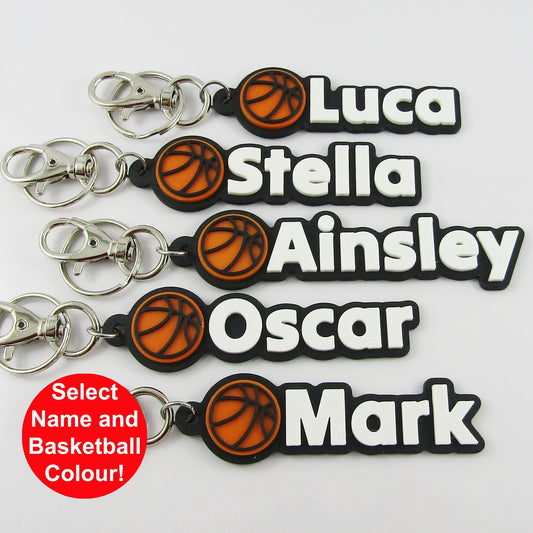 Personalised Basketball Name Keychain Custom Colours