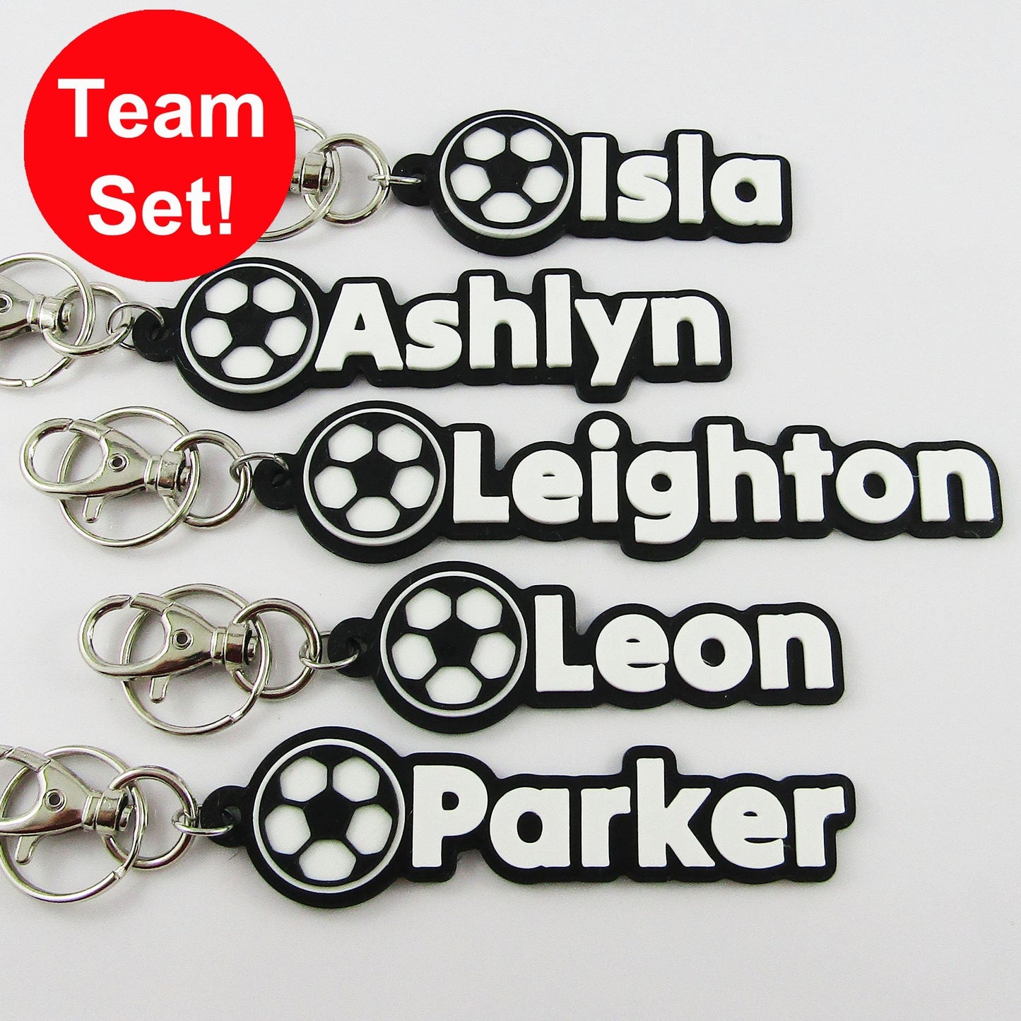Personalised Soccer Name Keychain Custom Colours Team Set