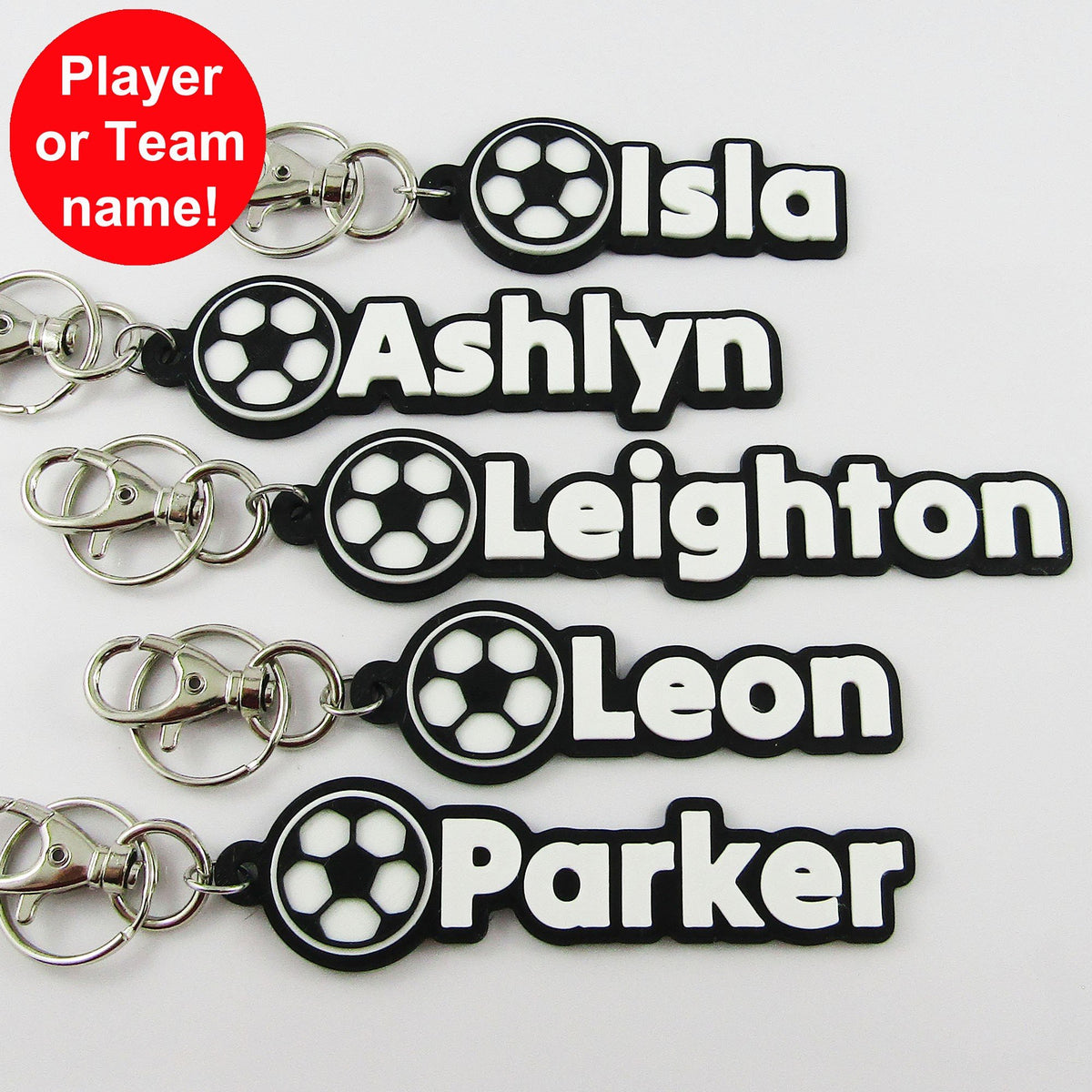 Sports Name Key Personalised Soccer Name Keychain Custom Colours – Sports Gifts Australia
