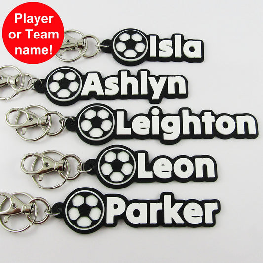 Personalised Soccer Name Keychain Custom Colours