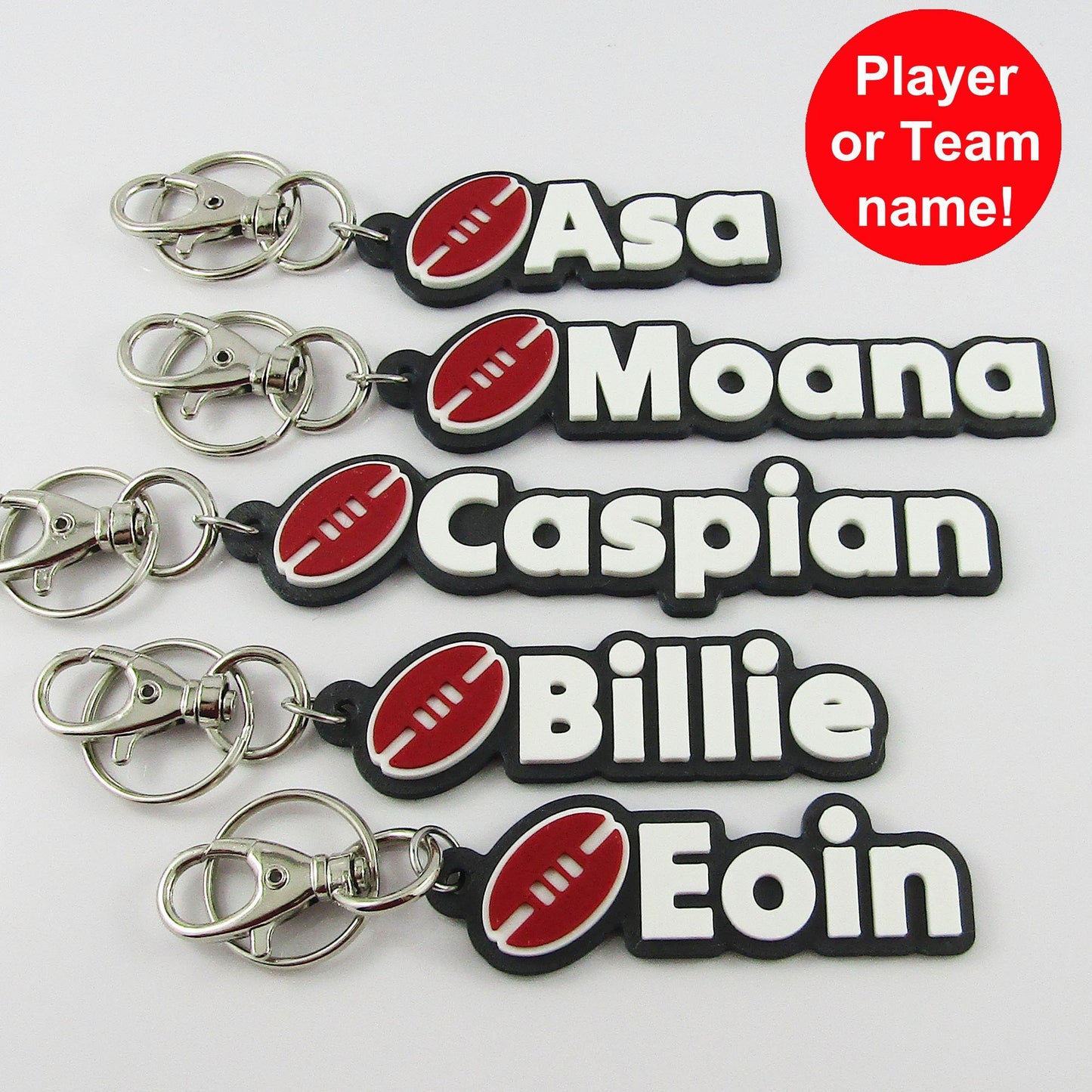 Personalised AFL Football Name Keychain Custom Colours Team Set