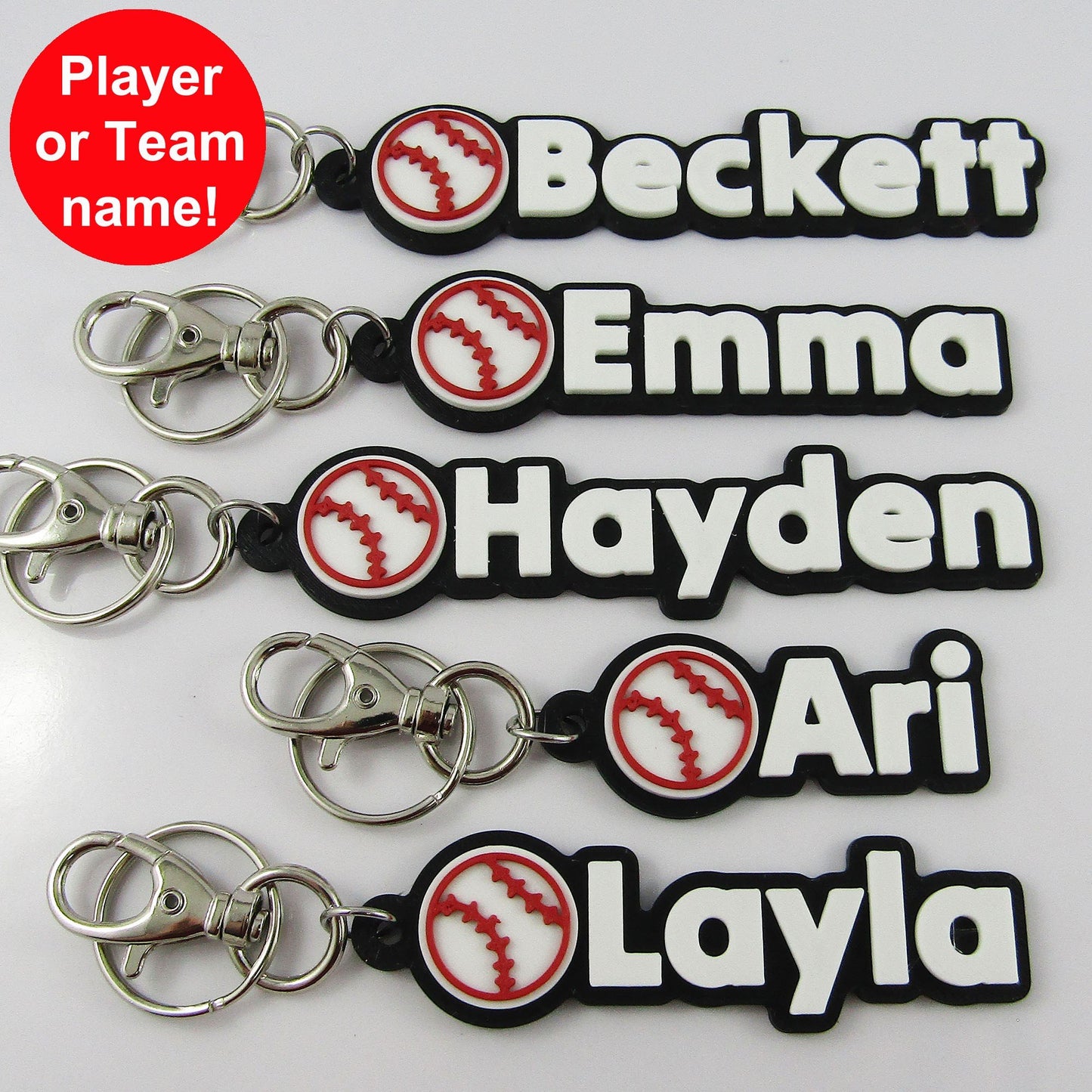 Personalised Baseball Name Keychain