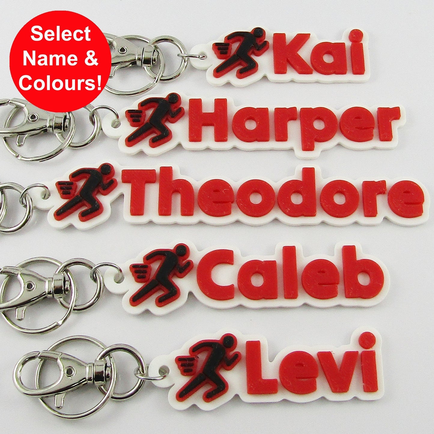 Personalised Running Name Keychain Custom Colours