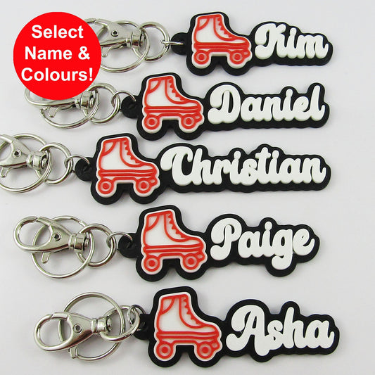 Personalised Rollerskate Name Keychain