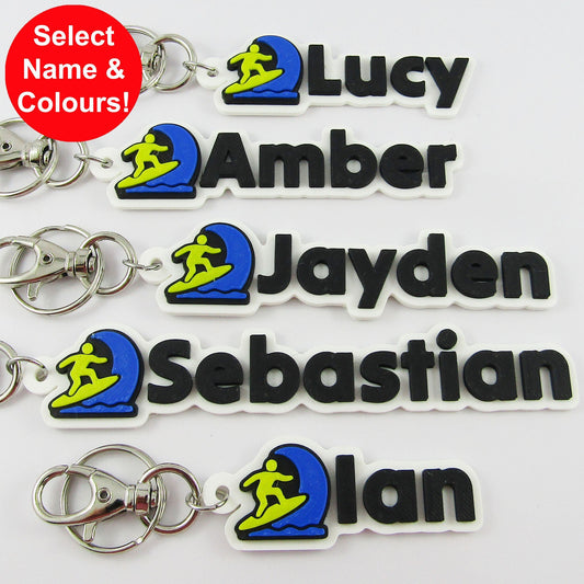 Personalised Surfing Name Keychain