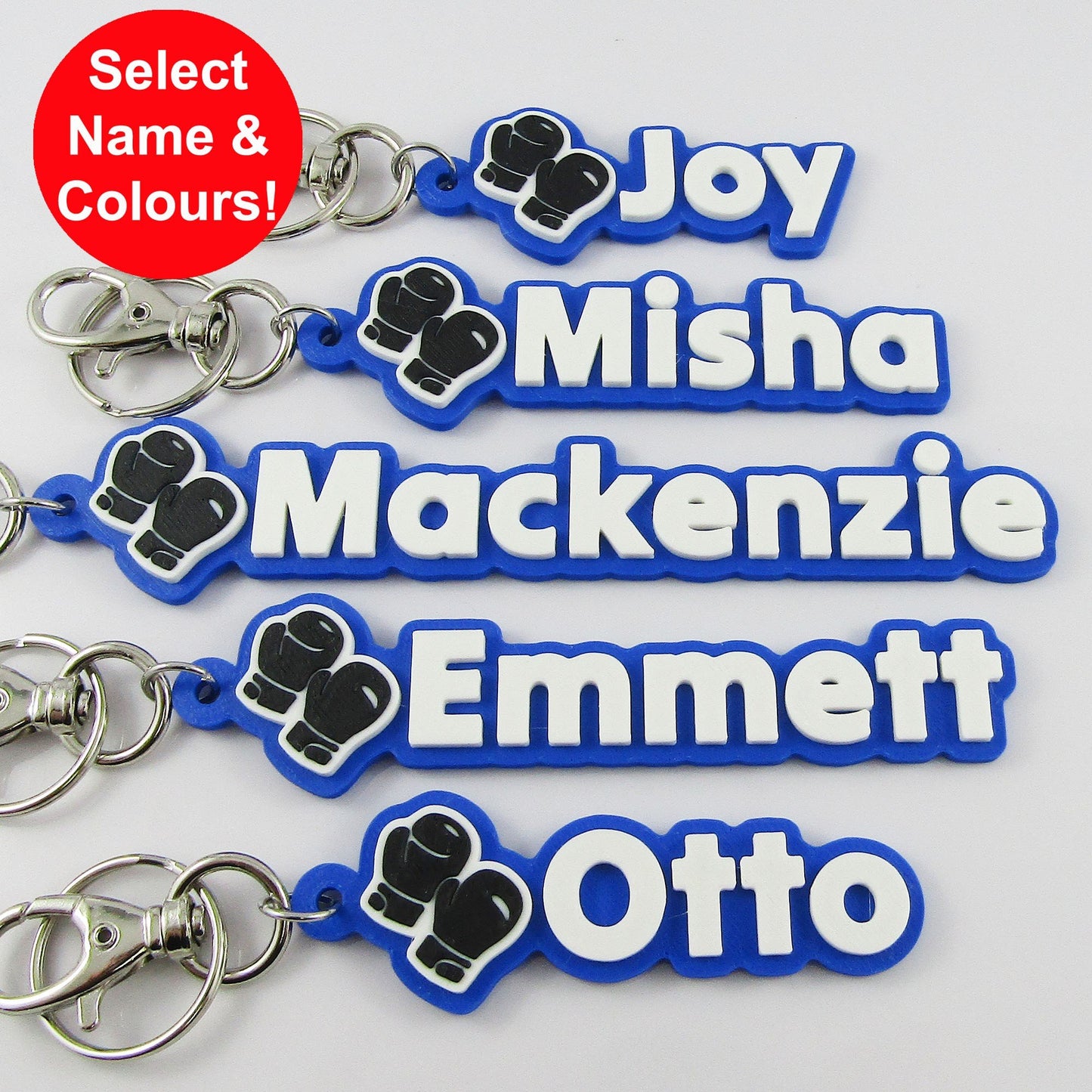 Personalised Boxing Name Keychain Custom Colours
