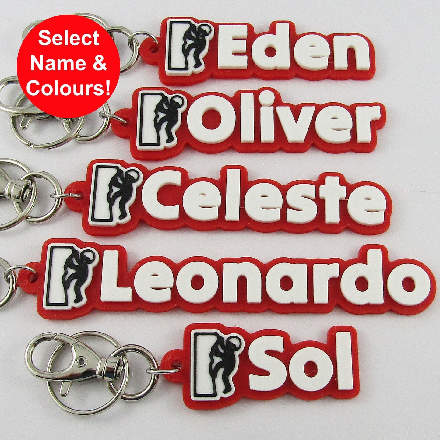 Personalised Rock Climbing Name Keychain