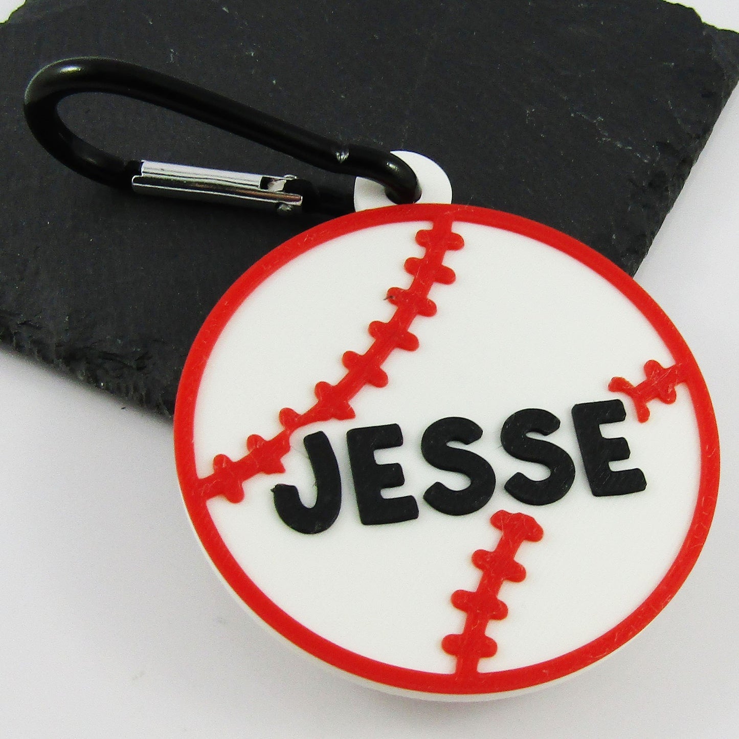 Baseball Softball Personalised Name Bag Tag select colours