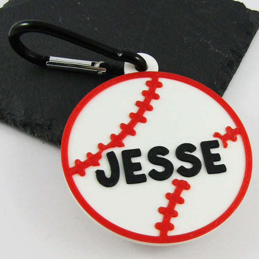 Baseball Softball Personalised Name Bag Tag select colours