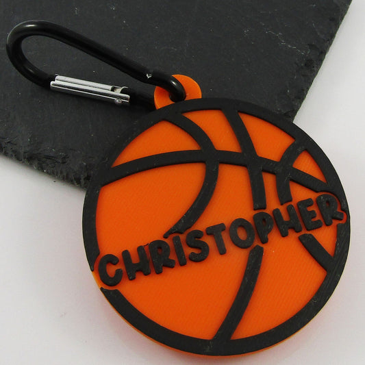 Basketball Personalised Name Bag Tag select colours