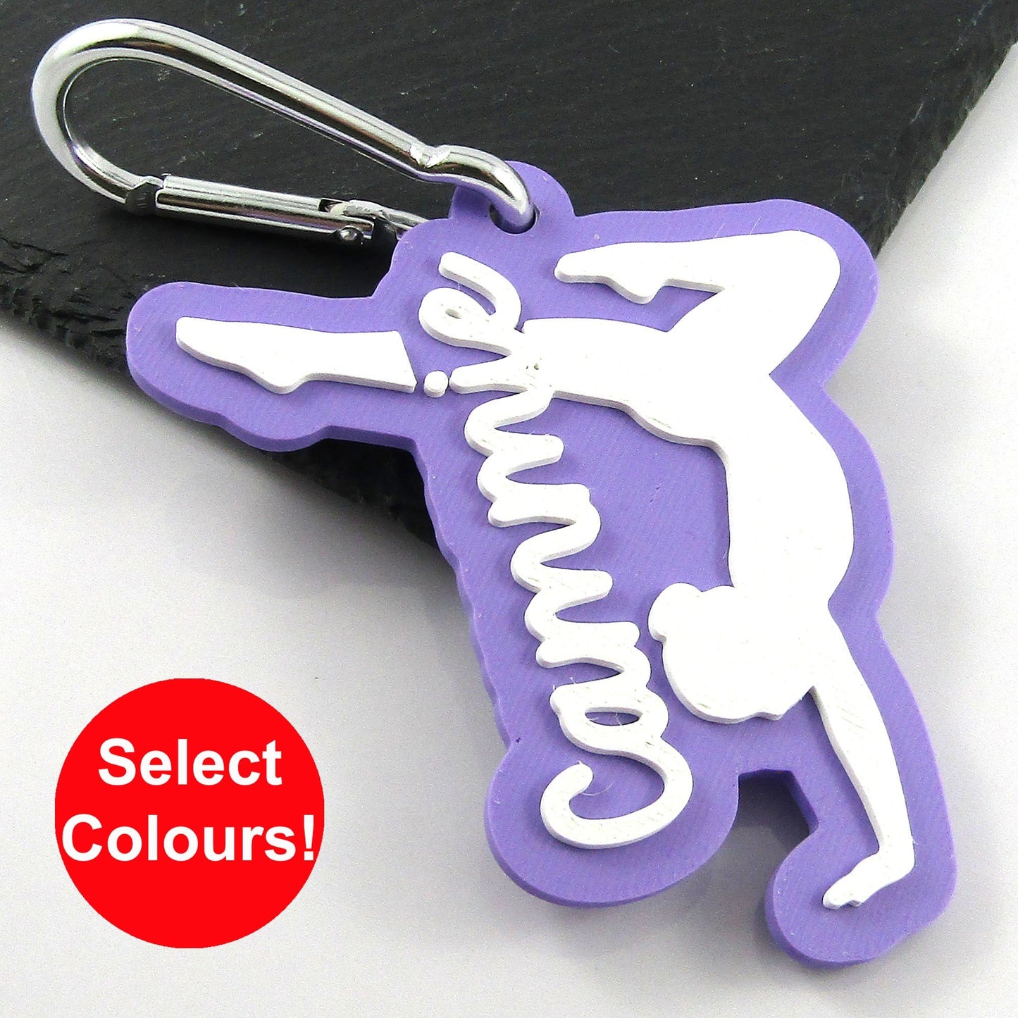 Gymnast Personalised Name Bag Tag select colours