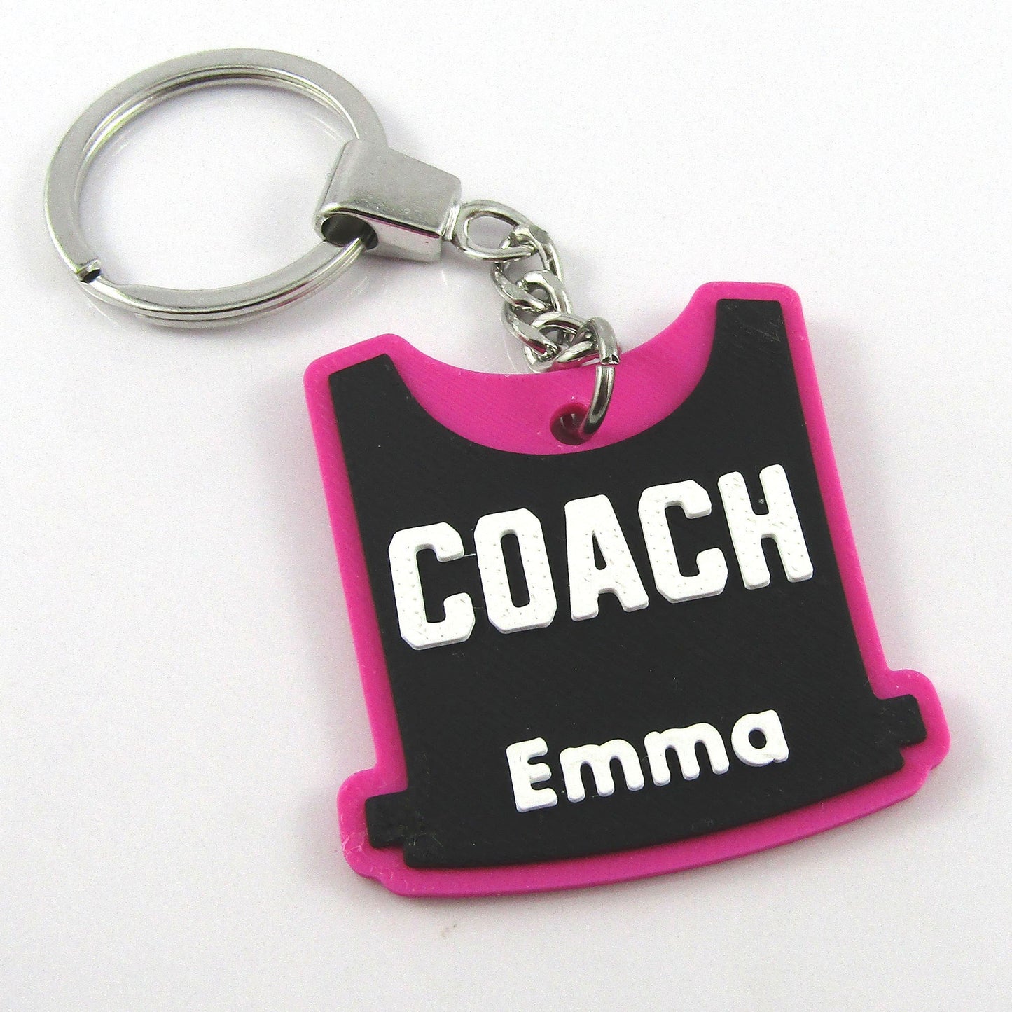 Netball Bib keychain bagtag gift with name and position and choice of colours