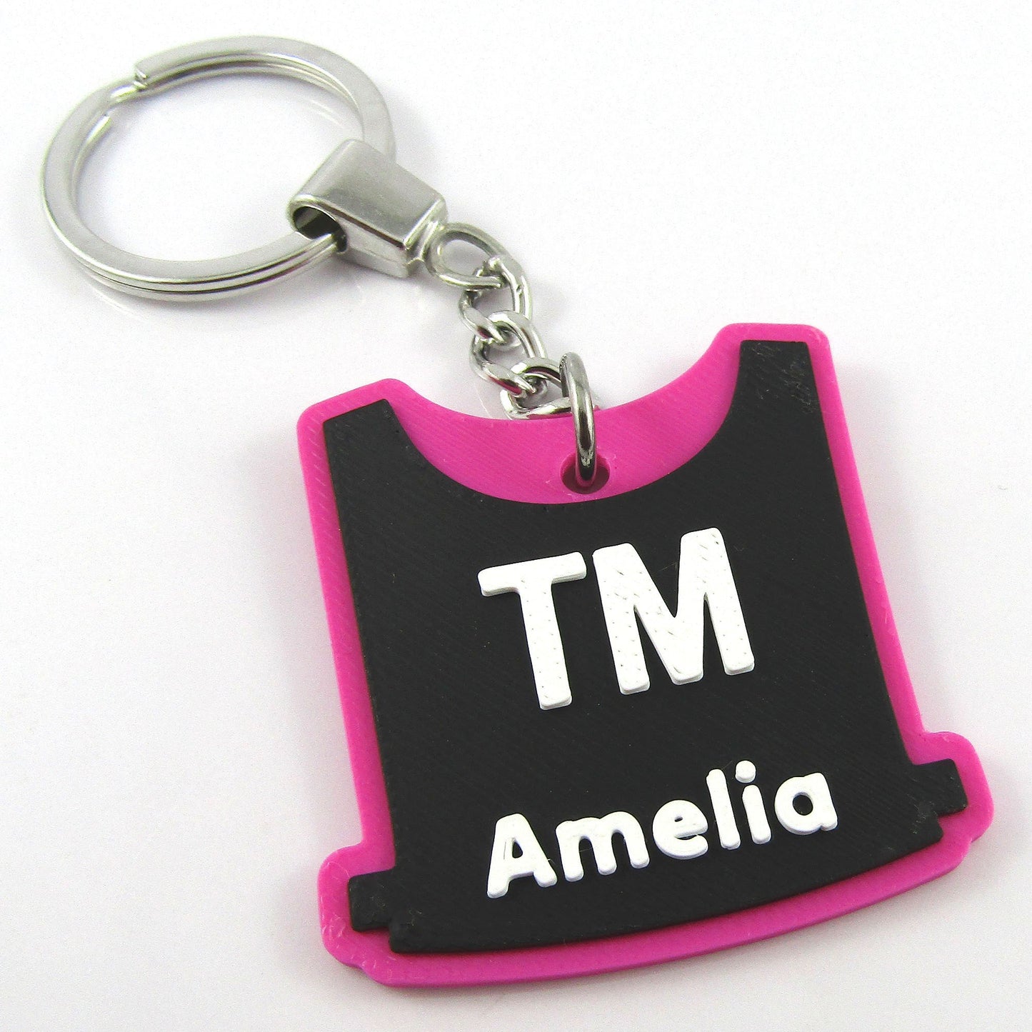 Netball Bib keychain bagtag gift with name and position and choice of colours