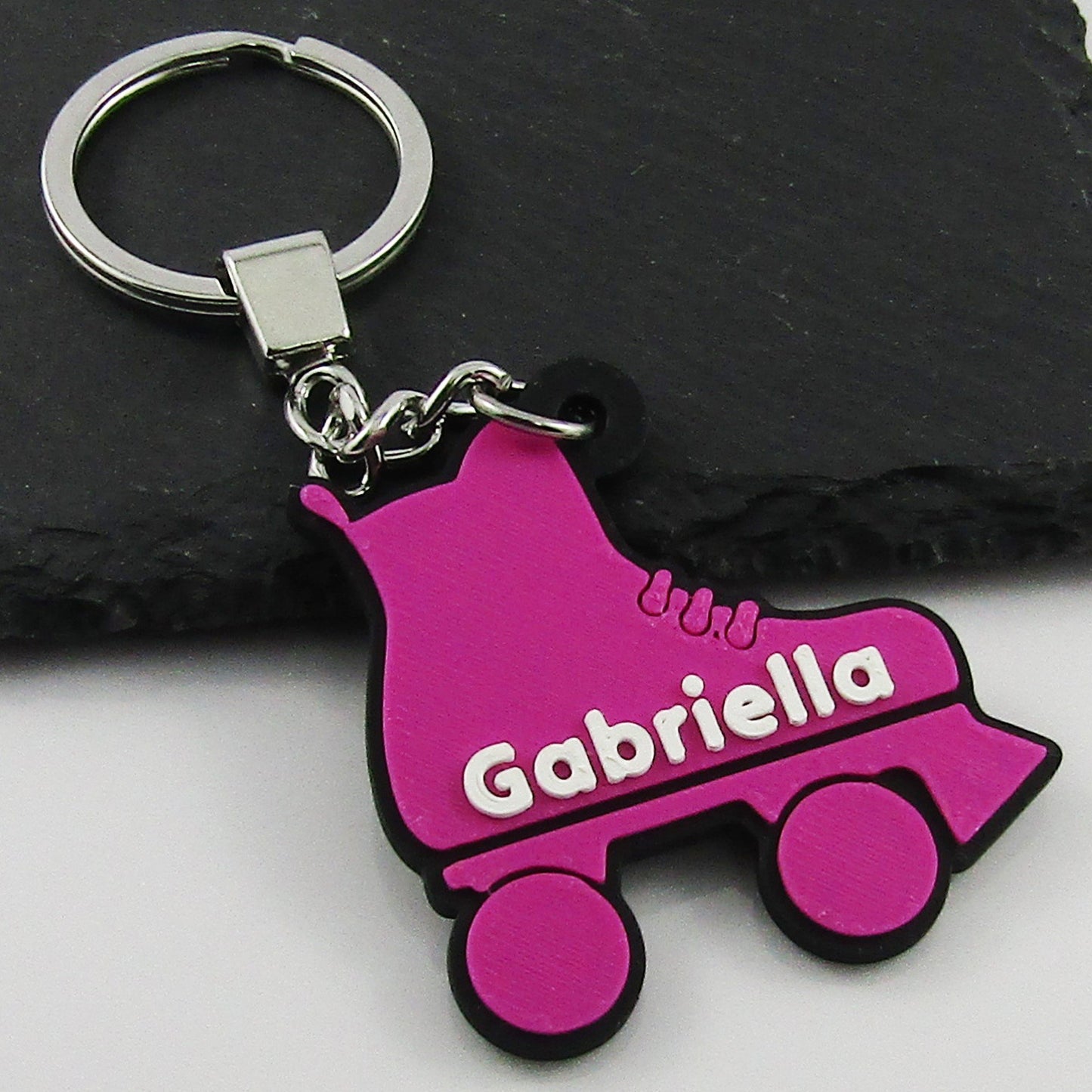 Personalised Rollerskate Roller Derby Keychain select colours