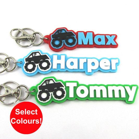 Personalised Monster Truck Keychain select colours