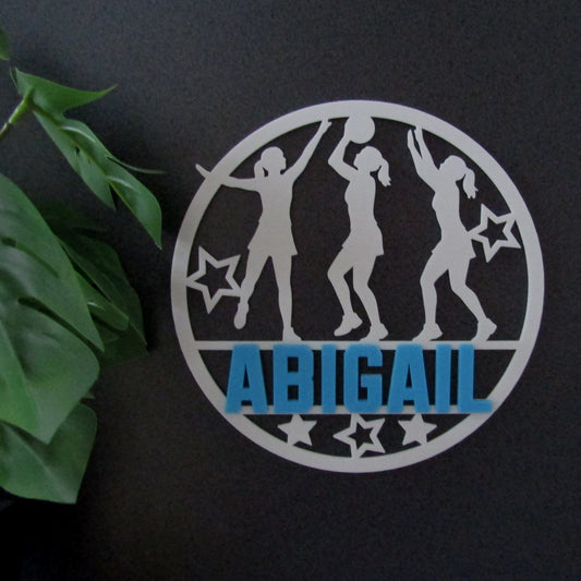 Personalised Netball Wall Plaque – Custom Name 3D Printed Bedroom Door Sign