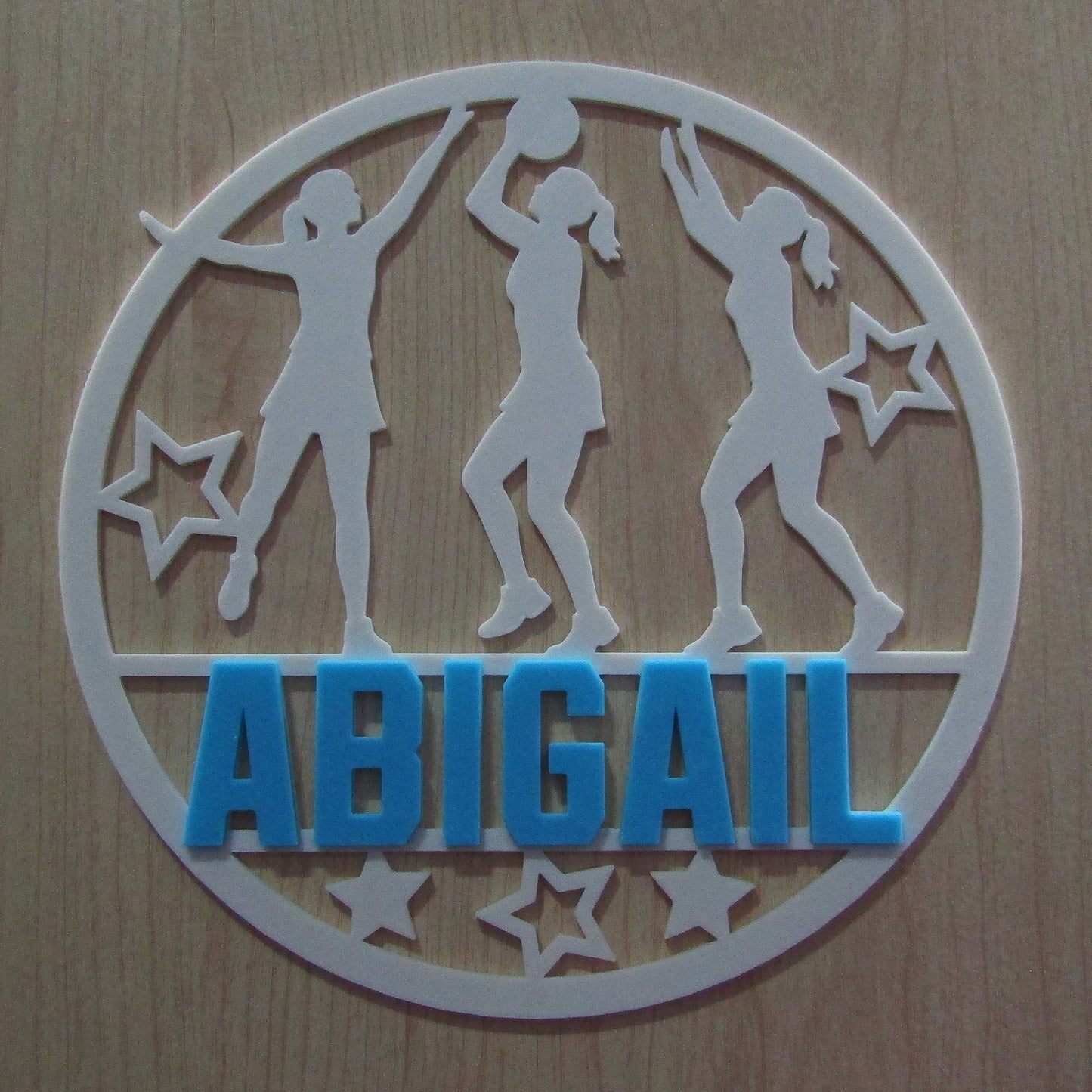 Personalised Netball Wall Plaque – Custom Name 3D Printed Bedroom Door Sign