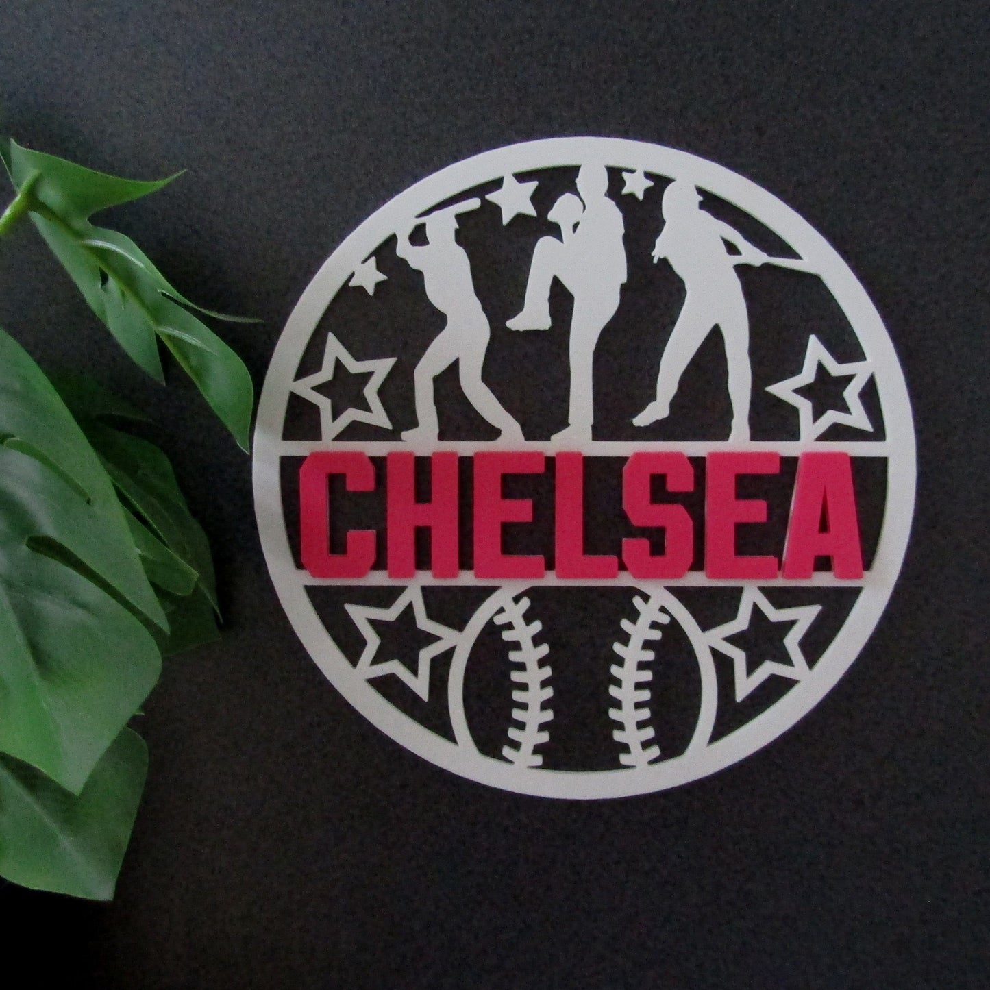 Personalised Baseball Wall Plaque – Custom Name 3D Printed Bedroom Door Sign