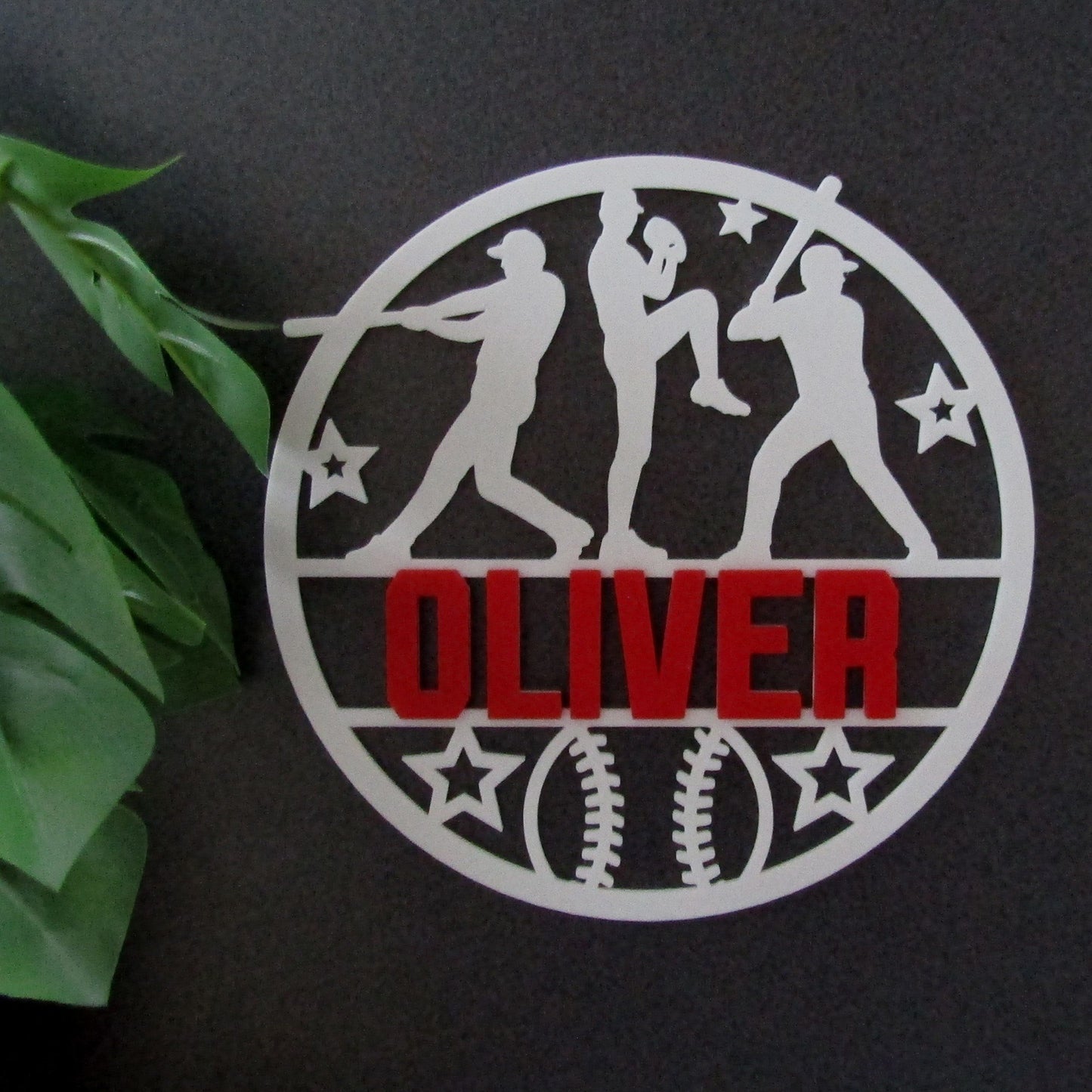 Personalised Baseball Wall Plaque – Custom Name 3D Printed Bedroom Door Sign