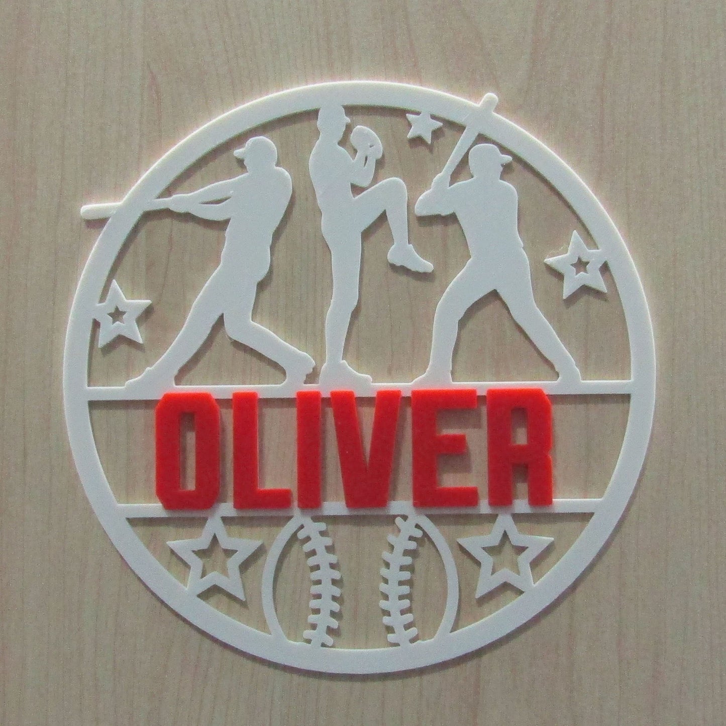 Personalised Baseball Wall Plaque – Custom Name 3D Printed Bedroom Door Sign